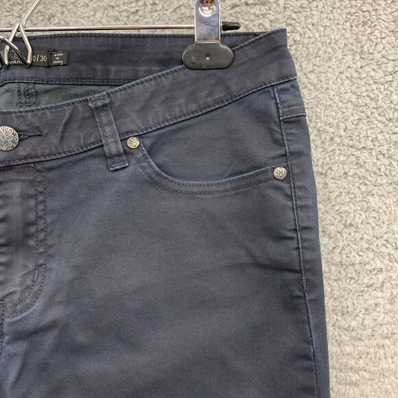 Prana Slim Straight Leg Jeans Women 10‎ Blue Pockets Waxy Stretch v43 - Picture 5 of 13
